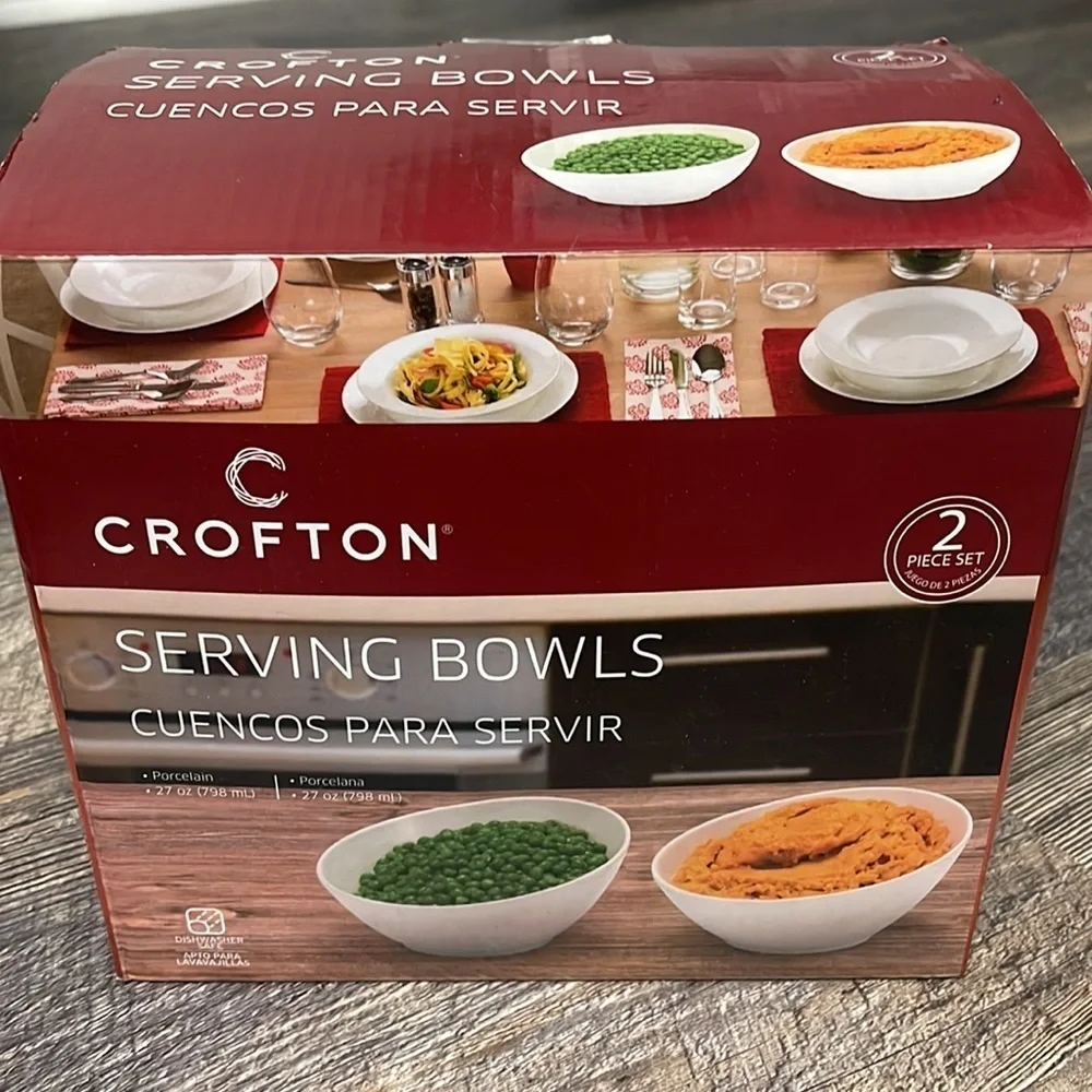 Crofton porcelain 2 piece serving bowls